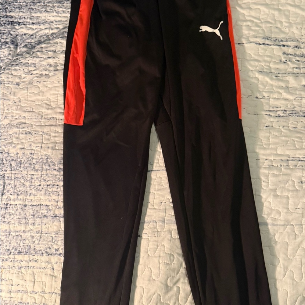 Puma Black and Red Athletic Pants